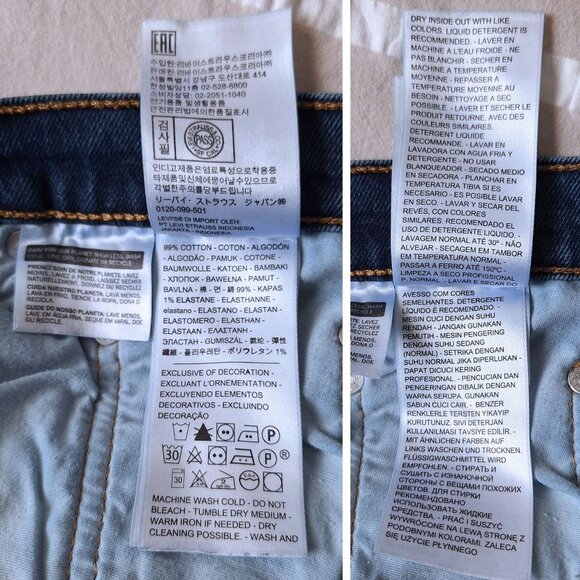 Levi's Premium Women's 501 Crop Jeans Size 26x26 (26x24) Blue Denim Big E 36200 - Picture 10 of 16